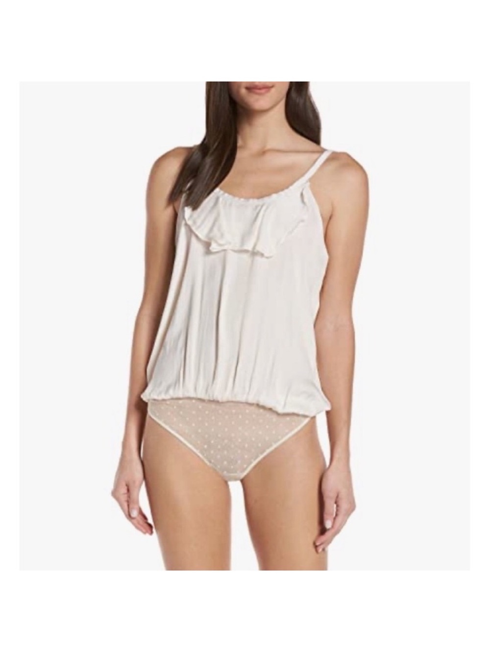 Intimately Free People Satin Ruffle Mesh Bodysuit